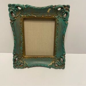 Vintage-Style Teal and Gold 3x4 Picture Frame